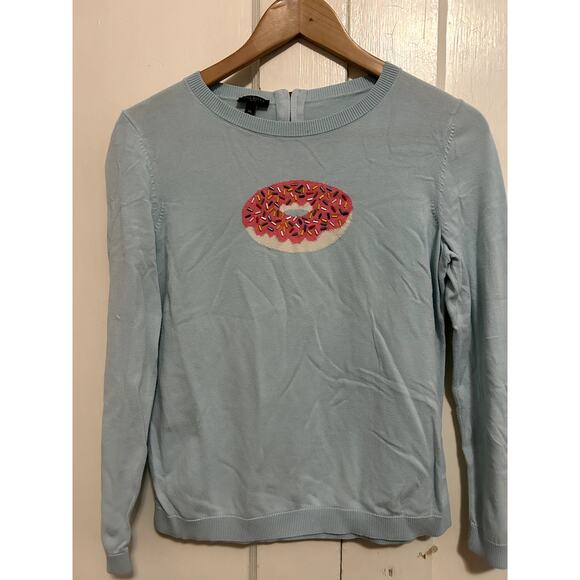 Talbots Petite Medium Light Blue Donut Spinkles Coton Blend Zipper Detail - Picture 1 of 5